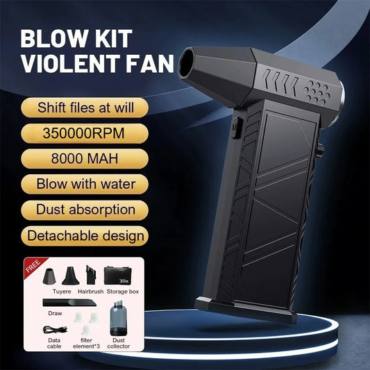 Violent Fan Powerful Air Blower Vacuum Dust Cleaner Type-C Charging Strong  Brushless Turbo Jet